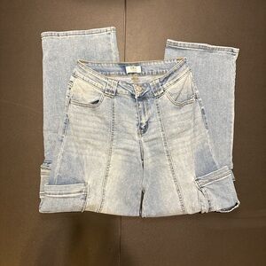 BBJ Los Angeles Light wash cargo baggy jeans